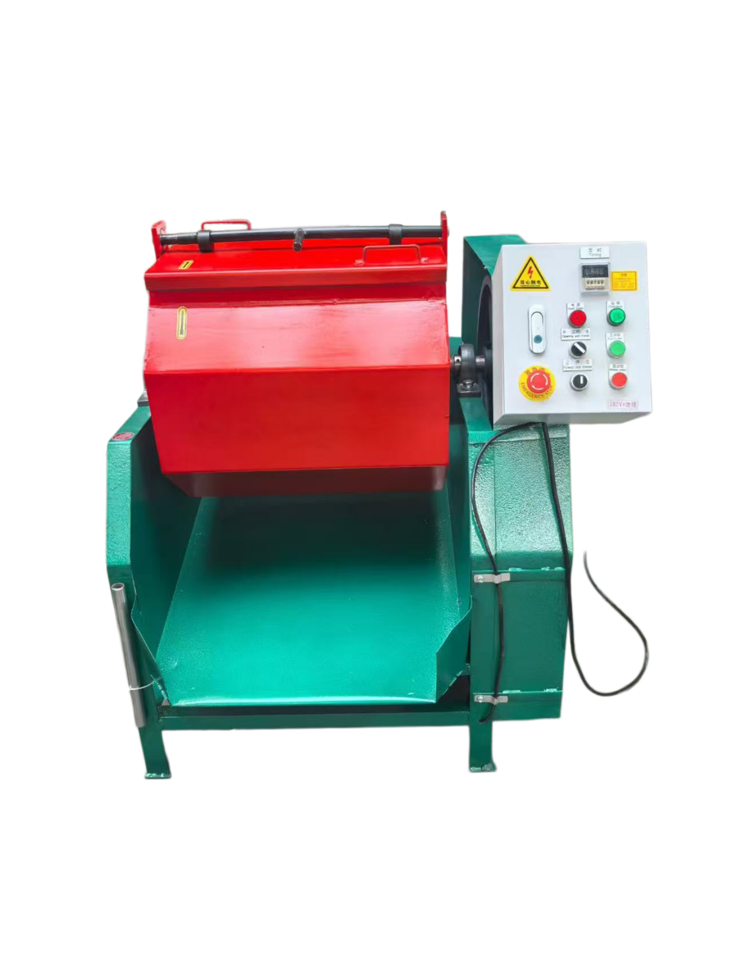 Rotary barrel tumbling machine